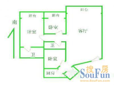 金色家园户型图 3室1厅2卫1厨 0.00㎡