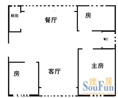 吉星花园三房两厅 3室2厅1卫1厨 0.00㎡