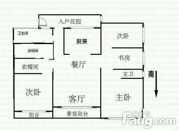 阳光100国际新城阳光100国际新城 4室 户型图 4室2厅2卫1厨 161.00㎡