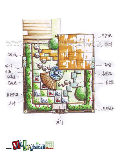 【北京阡陌田园景观庭院设计作品】------刚刚施工完的一个小庭院,用