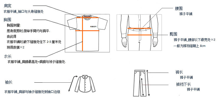 服装测量示意图01