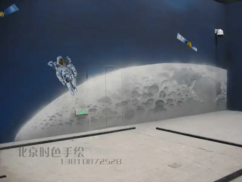 北京新科技馆手绘星空荧光壁画