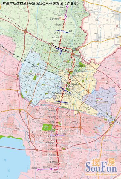 常州地铁1,2号线站点地图标注!