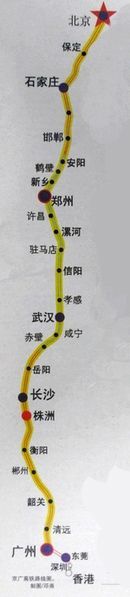 京广高铁12月20日试运行 京广高铁线路图很霸气