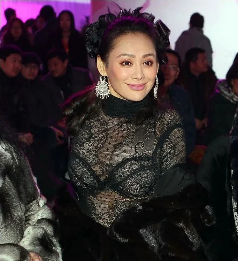 宁静蕾丝透视装性感 脱外套展傲人身材