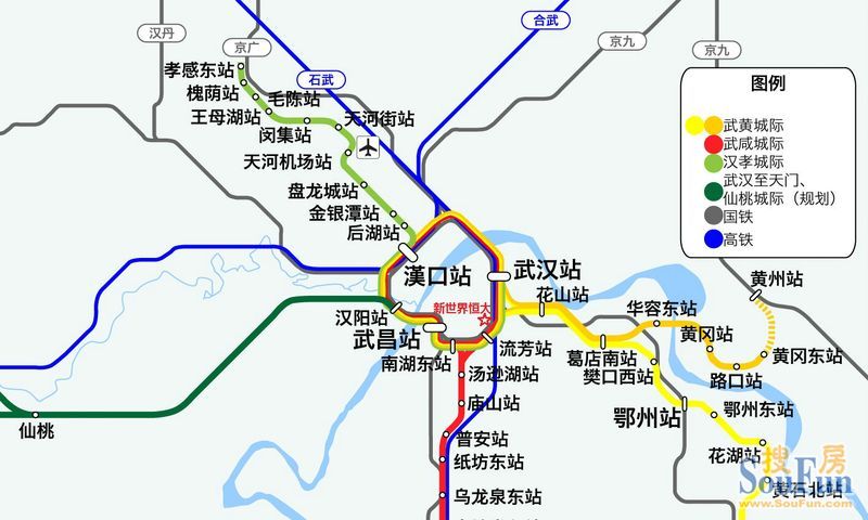 武汉城市圈城际铁路规划图