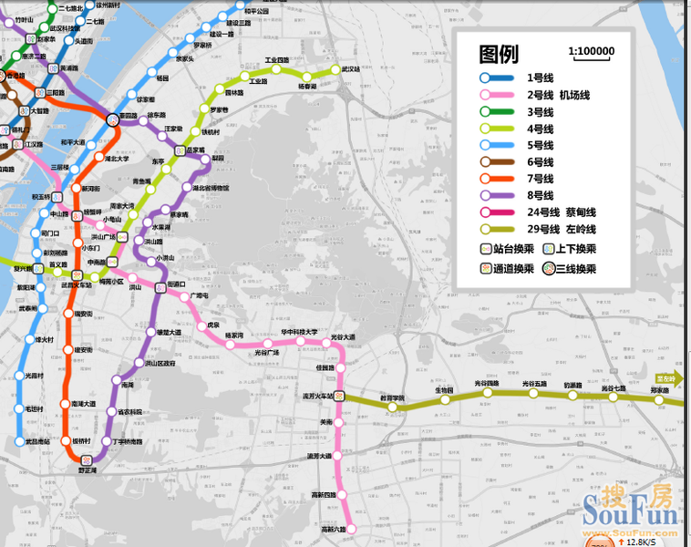 下面是武汉地铁2020建成示意图