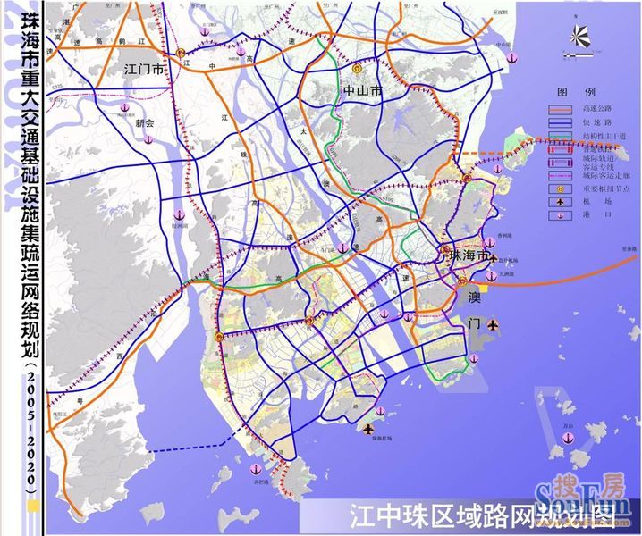 珠海市轨道交通线网规划方案示意图图片