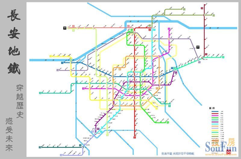 西安地铁远期规划图(2030年),看看你家路过是几条线?
