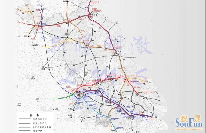2013江苏最新铁路规划图