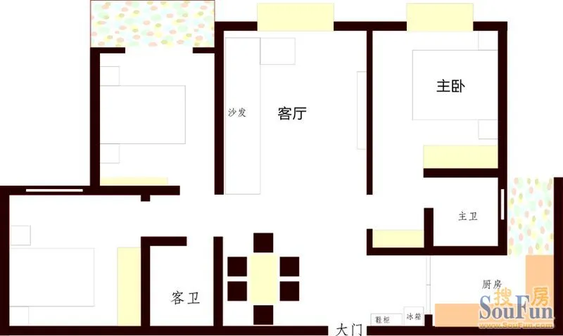 求助!原户型图,入户门前面是否设置玄关屏风?