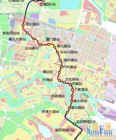 天津滨海新区地铁规划总览 于家堡火了