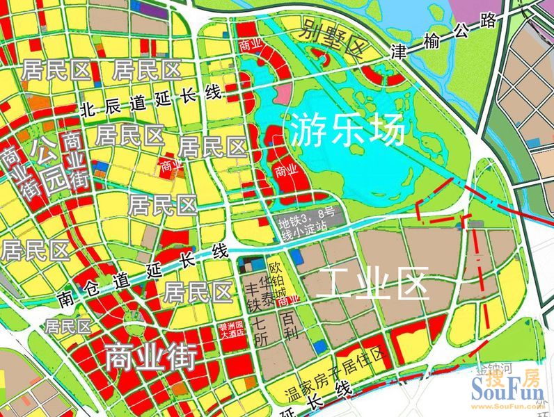 欧铂城小区附近规划图,水上乐园 商业 及周边其他居民