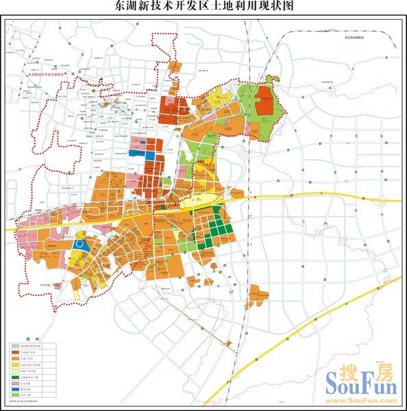 武汉东湖新技术产业开发区位于武汉市东南部洪山区,江夏区境内.