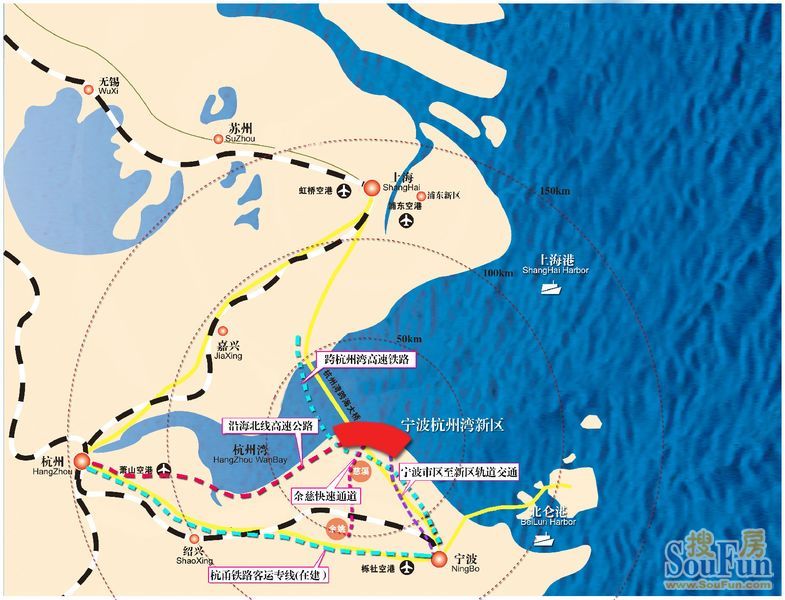 杭州湾新区要有轨道交通了,看来发展还是很快的