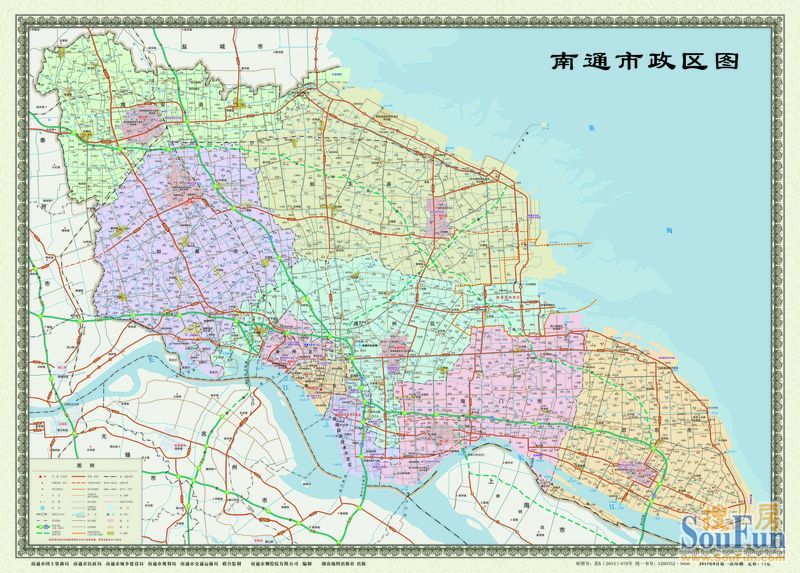 2013年南通市区图和行政区图
