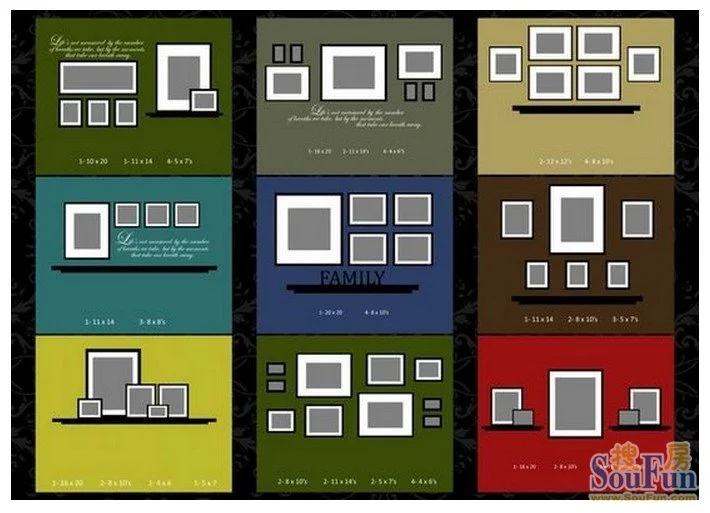 好看的照片墙摆放方案 筒子们肯定用得着的