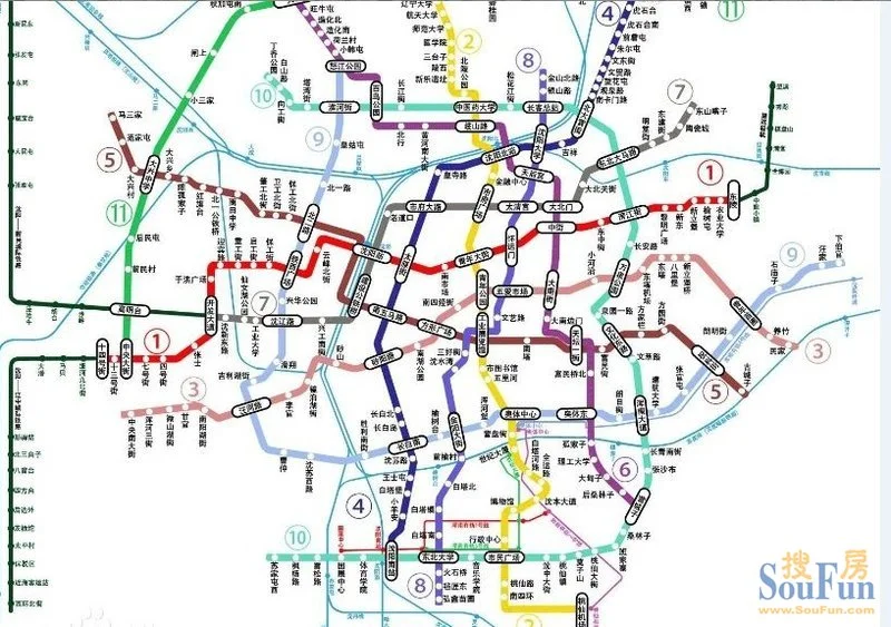 沈阳地铁规划图!