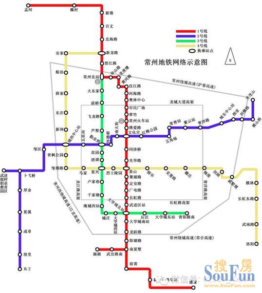 常州地铁1号线贯通龙城南北,东西,未来的地铁站点离你的工作和生活