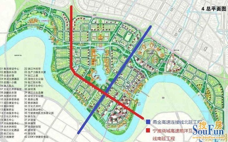 晒姚江新城的平面规划图,期待两桥能造起