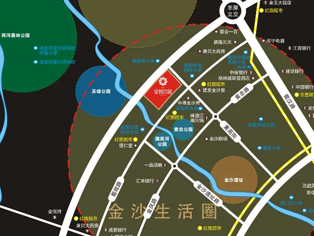 成都潮蓉金沙彦府区域交通介绍