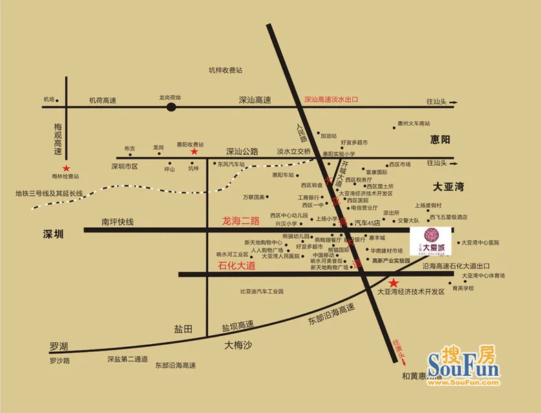 惠州三远大爱城区域交通