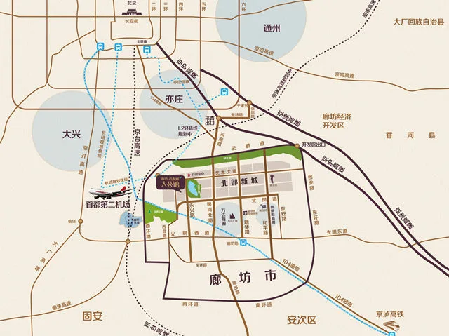 廊坊孔雀城大公馆区域交通