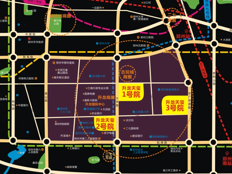郑州升龙天玺区域交通介绍