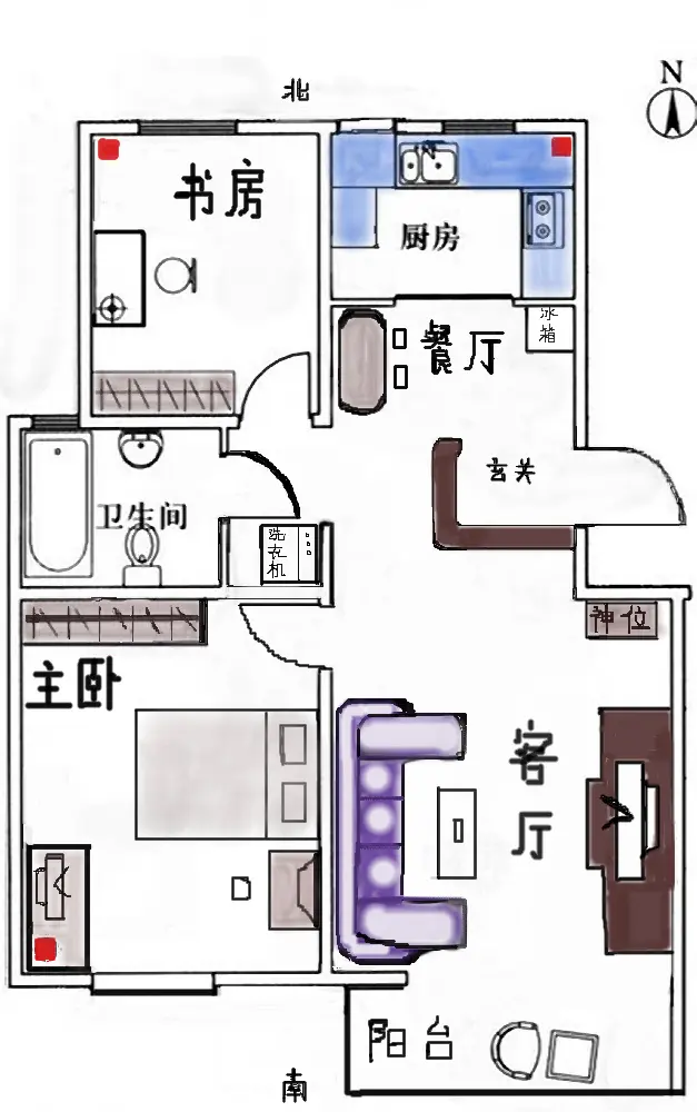 此宅坐西朝东,不知此处楼房对我与家人如何?