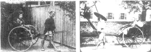 19世纪80年代营业人力车(单人座)与(双人座).