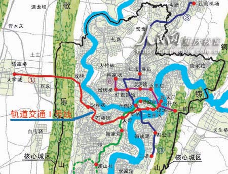 重庆市轨道交通(地铁轻轨)规划图