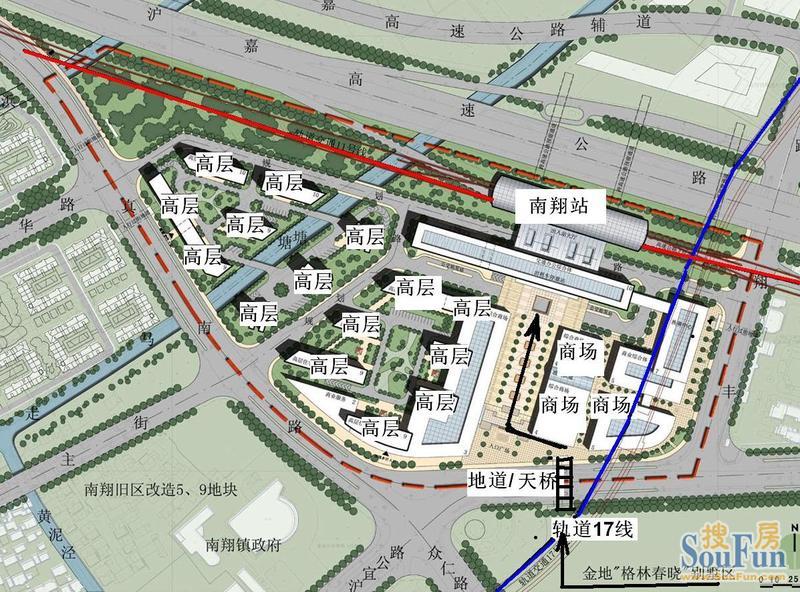 最新的南翔11号线地铁站周围规划图