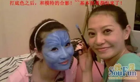 人体彩绘过程图片
