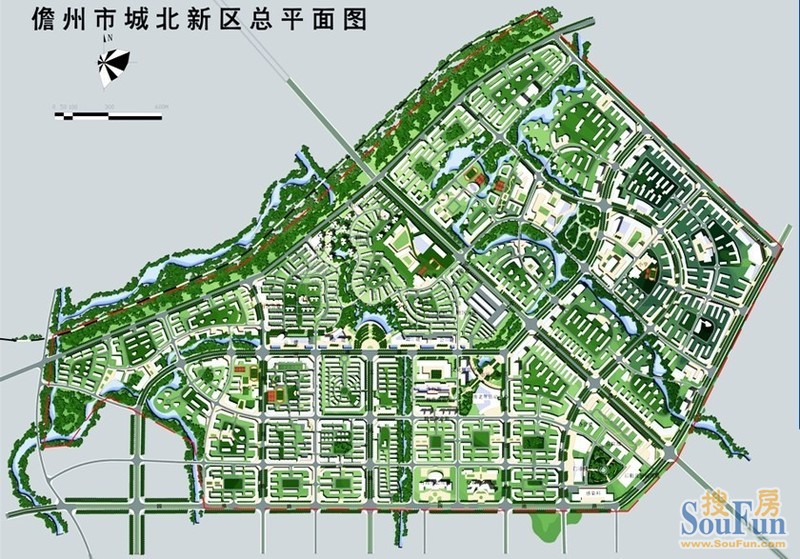 儋州市政府那大城北区的规划图