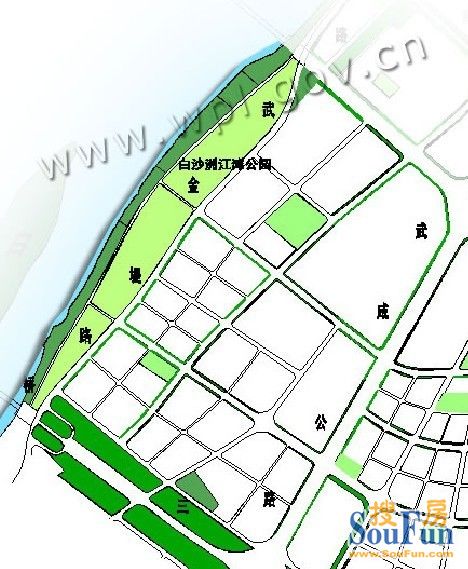 周边与绿化有关的规划,白沙洲江滩公园,不知道什么时候开建啊,期待