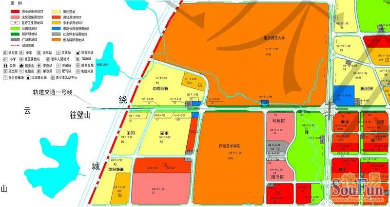 西永组团u标准分区(大学城)控制性详细规划 (局部)