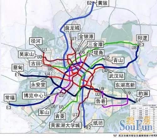 武汉 最新地铁规划图!阳逻要通地铁啦