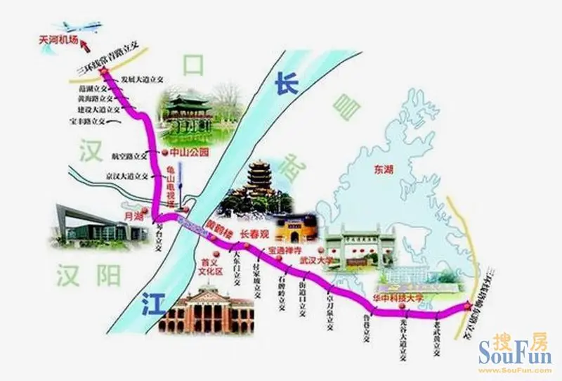 武汉长江大道今日开工 横贯三镇工期3年(图)