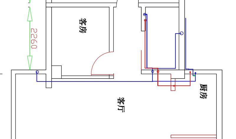 上图是我家的水路图,主要分布如下:橱房水槽,卫生间洗脸盆,淋浴器