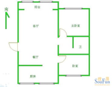 锦华园 2室 户型图