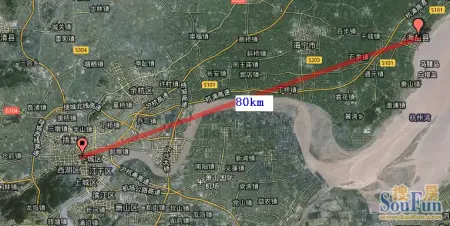 秦山核电站到杭州直线距离只有80公里!