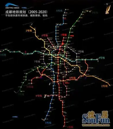 号称成都最全的成都地铁2020年规划全景图
